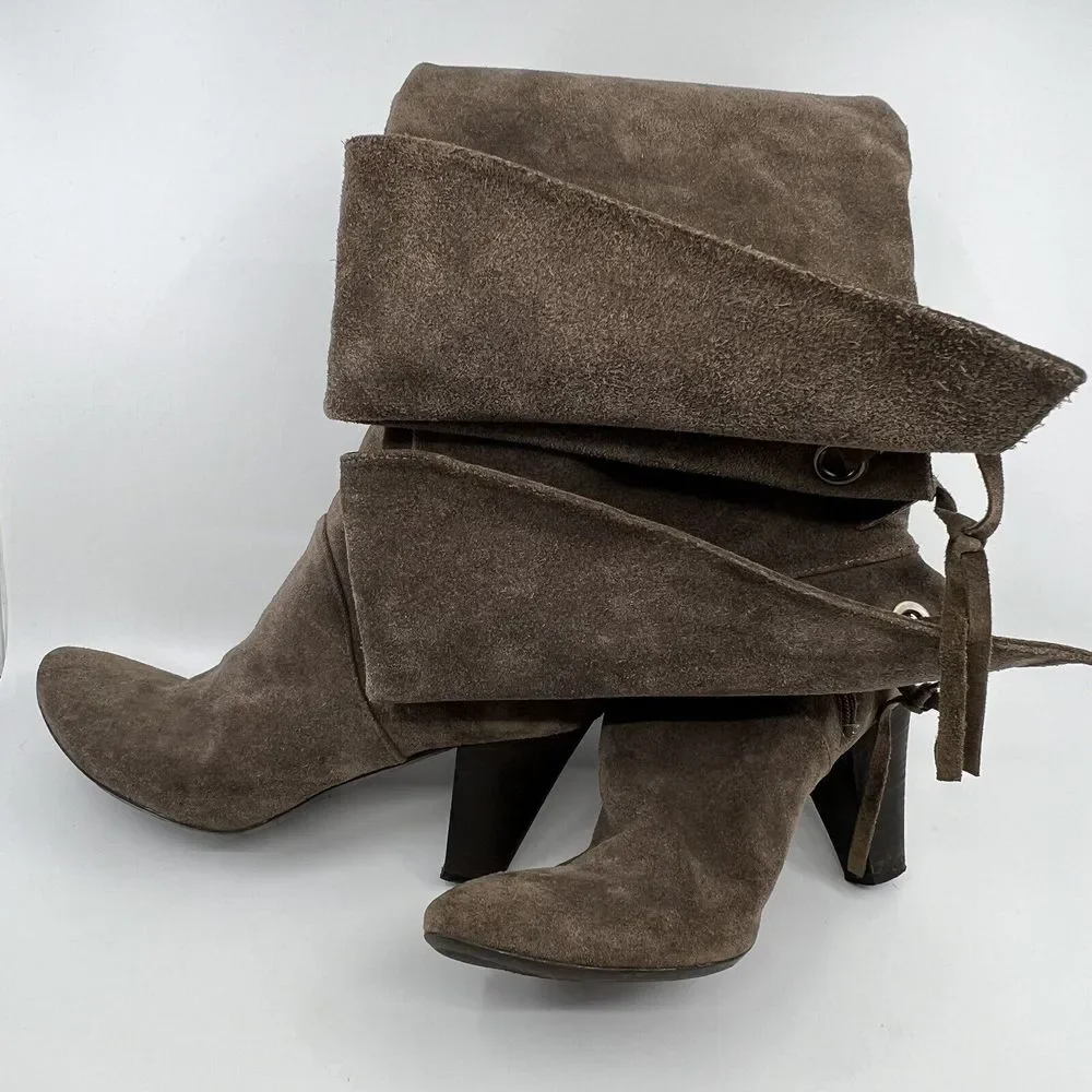 Lavorazione Artigiana Suede Over‎ Knee Boots 39 ITALY BOHO HIPPIE PEASANT 8
